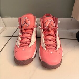 Jordan Women's Coral and White Sneakers